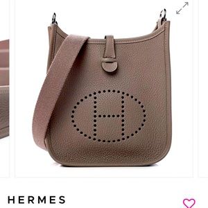 Hermes evelyne Tpm Etup/s metal fittings Etoupe gray taurillon Clemence leather